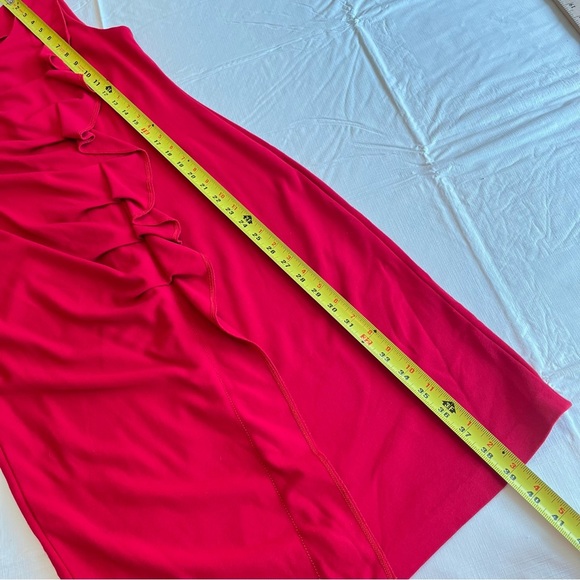 Lafayette 148 New York Ruched Ruffle Front Sleeveless Sheath Dress In Red (X1) - Picture 13 of 15